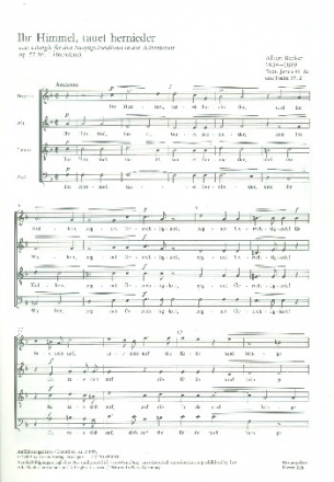 Ihr Himmel tauet hernieder op.57,1 fr gem Chor a cappella Partitur
