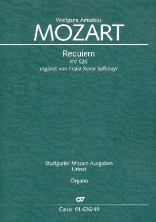 Requiem KV626 (ergnzt von Smayr) fr Soli, gem Chor und Orchester Orgel