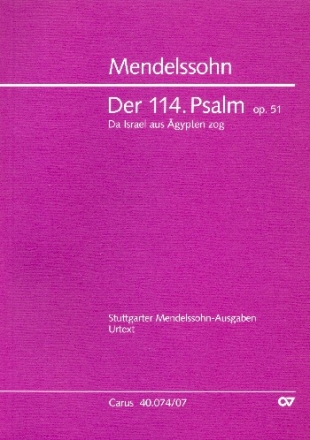 Da Israel aus gypten zog op.51 (Psalm 114) fr gem Chor und Orchester Studienpartitur