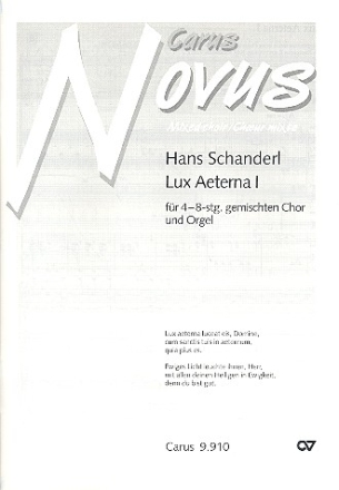 Lux aeterna fr gem Chor und Orgel Partitur