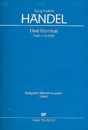Dixit Dominus HWV232  fr Soli, gem Chor, Streichorchester und Bc Klavierauszug