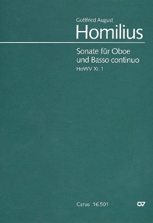 Sonate HoWVXI.1 fr Oboe und Bc Partitur (Bc ausgesetzt)