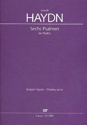 6 Psalmen Hob.XXIII Anh fr gem Chor (SSB) a cappella Partitur (en/dt)
