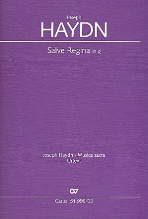 Salve Regina g-Moll Hob.XXIIIb:2 fr Soli (SATB), gem Chor ad lib, Streicher, Orgel und Bc,  Klavierauszug