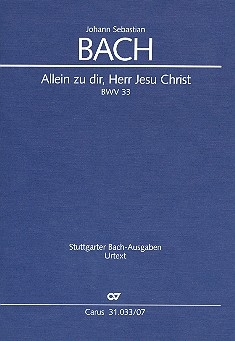 Allein zu Dir Herr Jesu Christ Kantate Nr.33 BWV33 Studienpartitur (dt/en)