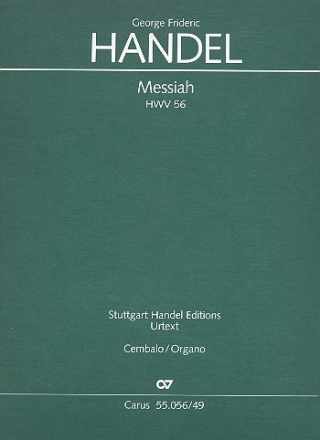 The Messiah HWV56 (without variant Movements) for soloists, mixed chorus and orchestra orgue
