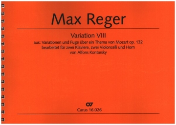 Reger, Max Variation VIII Cor, 2 Vc, 2 Pfte Partitur mit 3 Stimmen