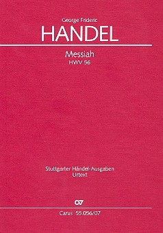 The Messiah HWV56  for soli, mixed chorus and orchestra (en/dt) study score