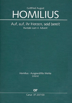 Auf auf ihr Herzen seid bereit HoWVII.7 fr Soli, gem Chor und Instrumente Klavierauszug