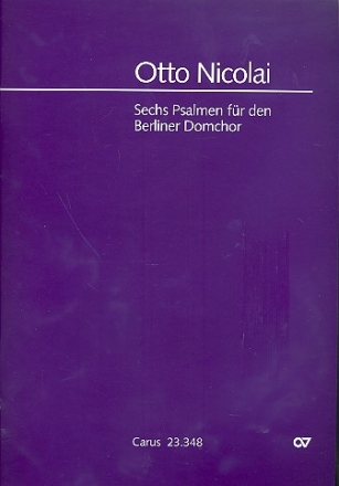 6 Psalmen fr den Berliner Domchor fr gem Chor a cappella (Klavier ad lib) Partitur