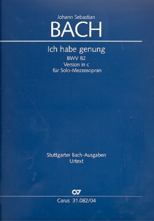 Ich habe genung (c-Moll mit Bass (Mezzosopran)) Kantate Nr.82 BWV82 Klavierauszug (dt/en)