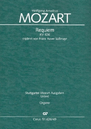 Requiem KV626 fr Soli, gem Chor und Orchester Stimmensatz (Streicher 6-5-4-4)