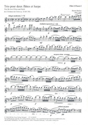 Trio D-Dur fr 2 Flten und Harfe Stimmen