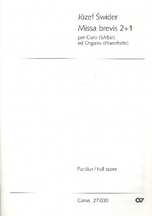 Missa brevis 2+1 fr gem Chor und Orgel (Klavier) Partitur