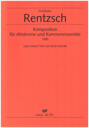 Komposition fr Altstimme und Kammerensemble fr Altstimme, Fl, Klavier, Perc (1 Spieler), Va, Vc und Vc (Cb) Partitur