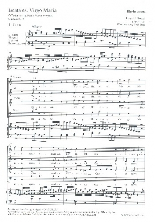 Beata es virgo Maria fr Solo, gem Chor und Orchester Klavierauszug