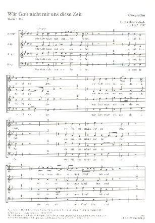Wr Gott nicht mit uns diese Zeit BuxWV102 fr gem Chor, 2 Violinen und Bc Chorpartitur
