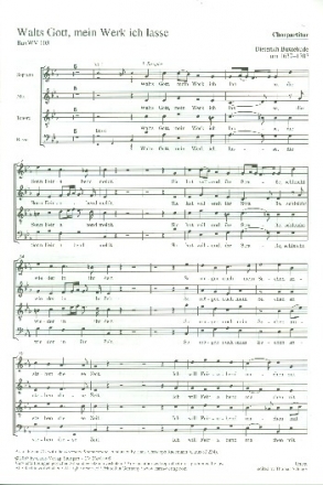 Walts Gott mein Werk ich lasse BuxWV103 fr Chor, 2 Violinen und Bc Chorpartitur