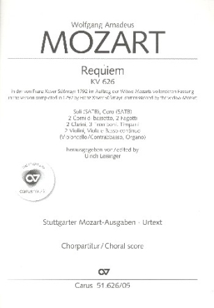 Requiem KV626 fr Soli, gem Chor und Orchester Chorpartitur