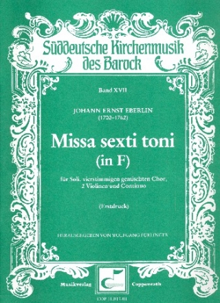 Missa sexti toni in F fr Soli, gem Chor, 2 Violinen und Bc Partitur