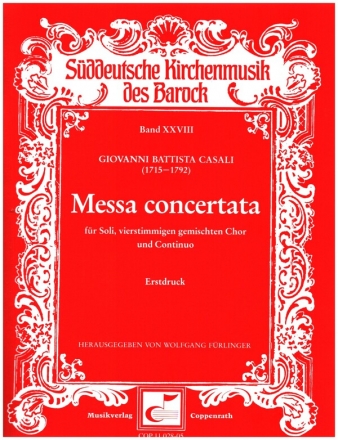 Messa concertata fr Soli, gem Chor und Bc Partitur