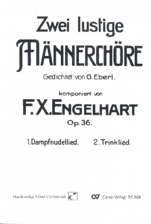 2 lustige Mnnerchre fr Mnnerchor a cappella Partitur
