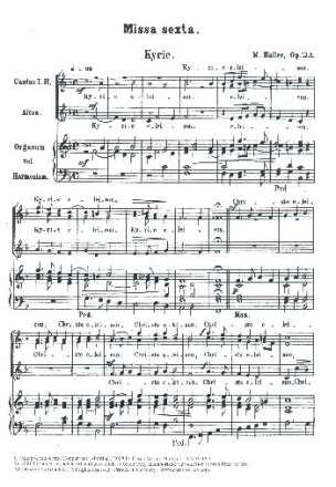 Missa sexta op.13a fr Frauenchor und Orgel oder Harmonium Partitur