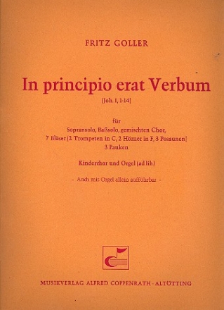 In principio erat verbum fr Sopran, ba, Chor, 2 Trompeten in C, 2 Hrner in F und 3 Posaunen,   Partitur