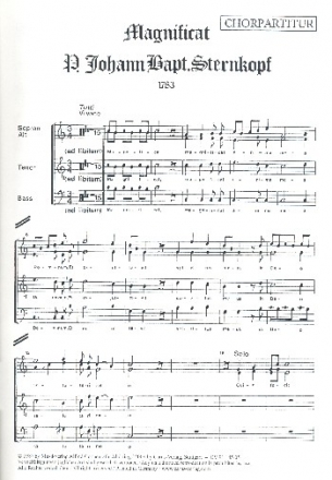 Magnificat in C-Dur fr Soli, gem Chor, 2 Trompeten, Streicher und Orgel Chorpartitur (la)