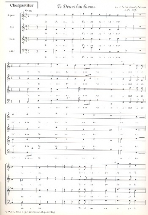 Te Deum laudamus fr Soli, gem Chor, Orchester und Orgel Chorpartitur (la)