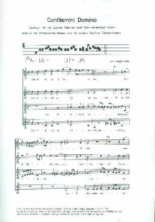 Confitemini Domino fr Frauenchor a cappella Partitur