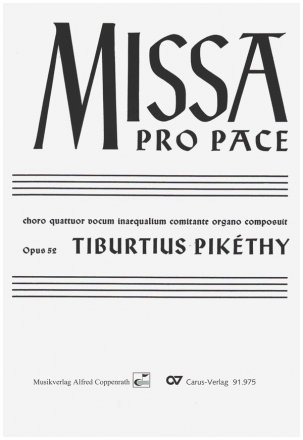 Missa pro Pace op.52 fr gem Chor und Orgel Partitur