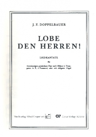Lobe den Herren fr gem Chor und 4 Blechblser (Orgel) Partitur (ohne Umschlag)