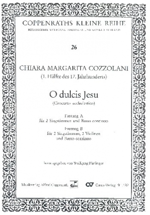 O dulcis Jesu fr 2 Stimmen und Bc (2 Violinen ad lib) Partitur (fr beide Fassungen)