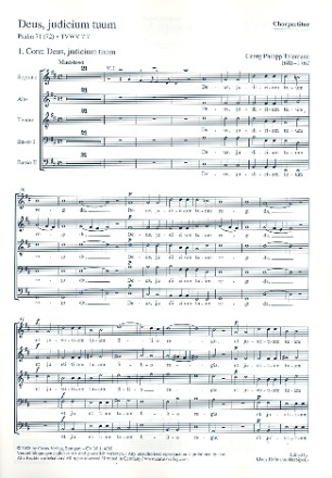 Deus judicium tuum fr Soli, gem Chor und Orchester Chorpartitur