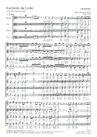 Erschallet, ihr Lieder Kantate Nr.172 BWV172 Chorpartitur