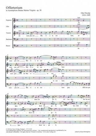Assumpta est Maria in coelum fr Soli und gem Chor (SATBarB) a cappella Chorpartitur