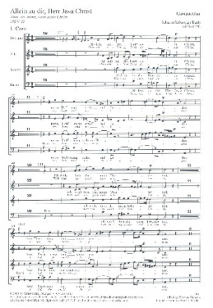 Allein zu dir Herr Jesu Christ Kantate Nr.33 BWV33 Chorpartitur