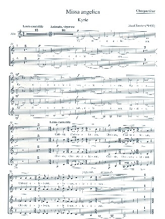 Missa angelica fr Sopran (Tenor), gem Chor und Orchester Chorpartitur