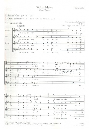 Stabat Mater (Wiener Fassung) fr Soli, gem Chor und Orchester Chorpartitur