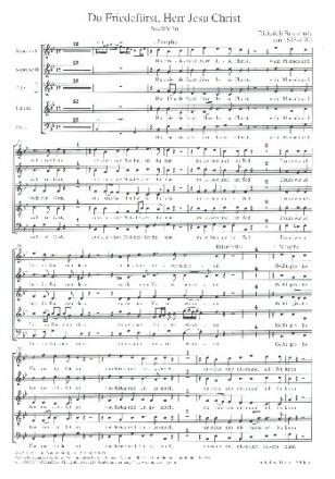 Du Friedefrst Herr Jesu Christ BuxWV20 fr gem Chor, 2 Violinen, Violone und Bc Chorpartitur