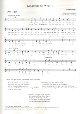 Kinderhits mit Witz Band 11 fr Kinderchor und Klavier Chorpartitur
