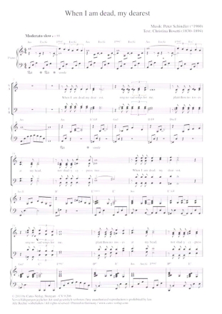 When I am dead, my dearest fr gem Chor und Klavier Partitur