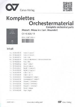 Messe c-Moll KV427 fr Soli, gem Chor und Orchester Stimmensatz (7-6-5-4)