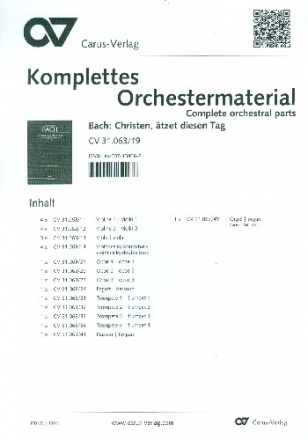 Christen tzet diesen Tag Kantate Nr.63 BWV63 Stimmensatz (Streicher 4-4-3-4)