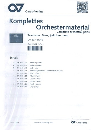 Deus judicium tuum fr Soli, gem Chor und Orchester Partitur und Stimmensatz (4-4-3-4)