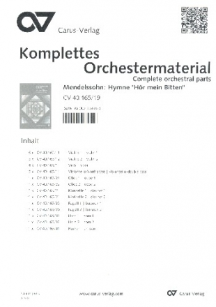 Hr mein Bitten (Orchesterfassung) fr Sopran, gem Chor und Orchester Stimmensatz (6-5-4-5)