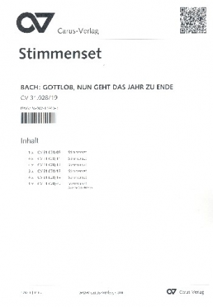 Gottlob nun geht das Jahr zu Ende Kantate Nr.28 BWV28 Stimmensatz (Streicher 4-4-3-4)