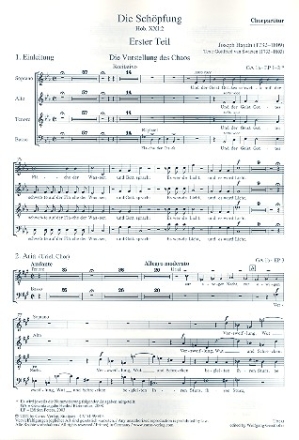 Die Schpfung Hob.XXI:2  fr Soli und Orchester Chorpartitur (dt)