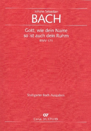 Gott wie dein Name so ist auch dein Ruhm Kantate Nr.171 BWV171 Stimmensatz (Streicher 4-4-3-4)